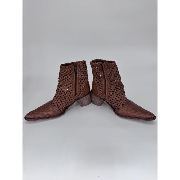 FreePeople In The Loop Woven Women US 9 Eur 39 Tan Leather Boots - Picture 2 of 9